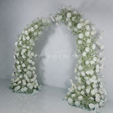 Aperturee - Aperturee Set of 2 Romantic White Artificial Flower Archway